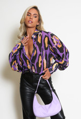 Sheer Leopard Printed Blouse