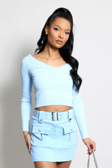 V Neck Ribbed Jumper