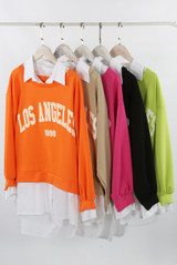 Light Weight Slogan Sweatshirts with Shirt Hem