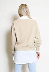 Light Weight Slogan Sweatshirts with Shirt Hem
