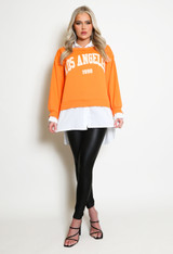 Light Weight Slogan Sweatshirts with Shirt Hem