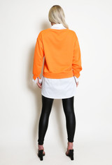 Light Weight Slogan Sweatshirts with Shirt Hem