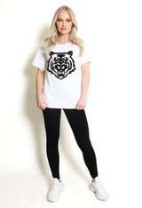 Tiger Face Textured T-Shirt