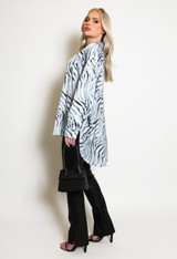 Oversized Zebra Print Blouse