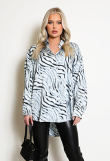 Oversized Zebra Print Blouse