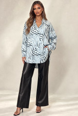 Oversized Zebra Print Blouse