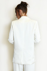 Luxe Satin Tailored One Button Blazer