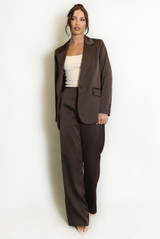 Luxe Satin Blazer And Trouser Suit