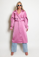 Luxe Satin Trench Coat