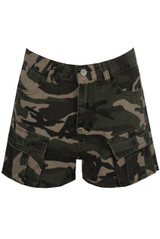 Camouflage Cargo Denim Shorts