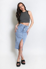 Denim Midi Skirt