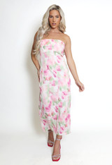 Floral Print Bandeau Dress