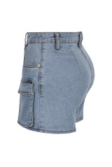 Denim Shorts With Pocket