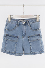 Denim Shorts With Pocket