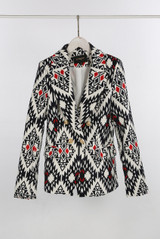 Aztec Print Double Breasted Blazer