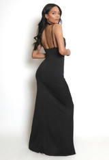 Cowl Neck Side Ruched Maxi Dress