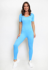 Ribbed Wide Neck Unitard 