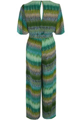 Belted Printed Wide Leg Jumpsuit