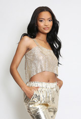 Chain Mail Open Back Crop Top