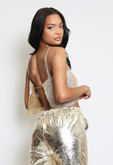 Chain Mail Open Back Crop Top