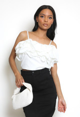 Ruffle Strappy Crop Top