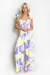 Printed Corset Top And Wide Leg Trouser Set