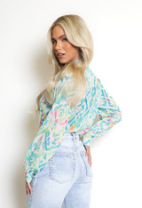 Water Colour Print Chiffon Blouse