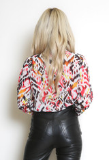 Water Colour Print Chiffon Blouse