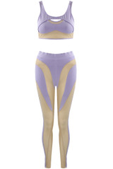 Mesh Insert Crop Top And Stirrup Legging Set