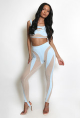 Mesh Insert Crop Top And Stirrup Legging Set