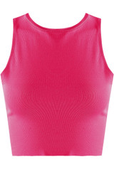 Round Neck Sleeveless Crop Tops