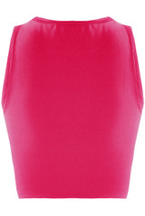Round Neck Sleeveless Crop Tops