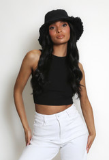 Round Neck Sleeveless Crop Tops