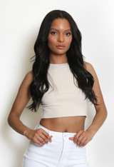 Round Neck Sleeveless Crop Tops