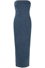 Denim Maxi Bandeau Dress