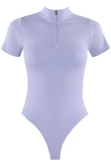 Zip Front Ribbed Bodysuit