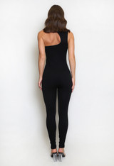 High Neck Cut Out Ribbed Unitard