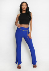 Flare Trouser With Chain Belt