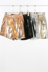 Elasticated Waist Metallic Shorts