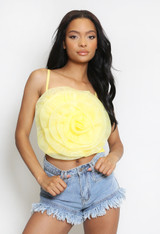 Tulle Rosette Crop Tops