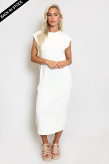 High Neck Sleeveless Midi Dress