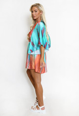 Contrast Print Kaftan Playsuit