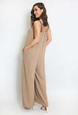 Embroidered Strap Wide Leg Jumpsuit