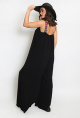 Embroidered Strap Wide Leg Jumpsuit