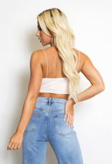 Square Neck Sleeveless Crop Tops