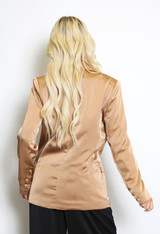 Satin Tailored Double Breasted Blazer