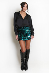 Disc Sequin Mini Skirt 