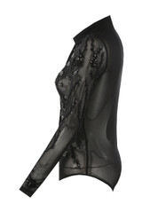 Diamante Sequin Embellished Sheer Bodysuit