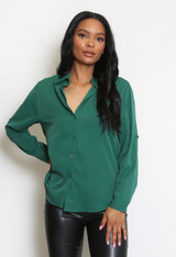 Tailored Button Front Blouse