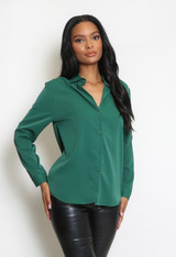 Tailored Button Front Blouse